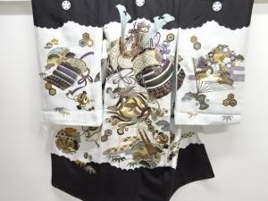 兜模様紋付男児着物(内袖・長襦袢付き)